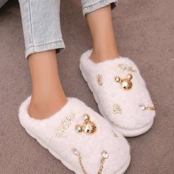 Kapcie damskie 1026-6414-BG186 (12par∕36-41) biały