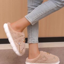 Kapcie damskie 1026-6416-BG186 (12par∕36-41) khaki