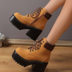 Botki na Obcasie damskie 1026-6572-AI01 (12par∕36-41) kamelowy