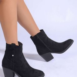 Botki na Obcasie damskie 1026-6575-QT104 (12par∕36-41) czarny