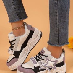 Buty Sportowe damskie 1026-6615-VL246 (12par∕36-41) beżowy-fioletowy