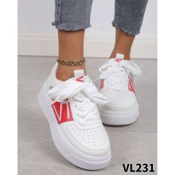 Buty Sportowe damskie 1026-6737-VL231 (12par∕36-41) biały-czerwony