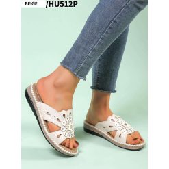 Klapki damskie 1026-6741-HU512P (12par∕36-41) beżowy
