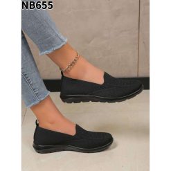 Buty Sportowe Wsuwane damskie 1026-6782-NB655 (12par∕36-41) cały czarny