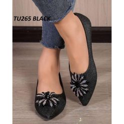 Baleriny damskie 1026-6785-TU265 (12par∕36-41) czarny