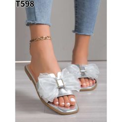 Klapki damskie 1026-6791-T598 (12par∕36-41) srebrny