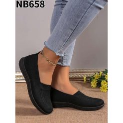 Buty Sportowe Wsuwane damskie 1026-6867-NB658 (12par∕36-41) cały czarny