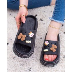 Klapki Basenowe damskie Mix kolor 1026-6983-W3033 (24par∕36-40) czarny