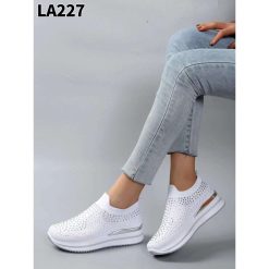 Buty Sportowe Wsuwane damskie 1026-7017-LA227 (12par∕36-41) biały