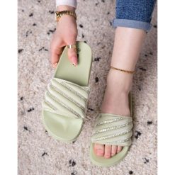 Klapki damskie Mix kolor 1026-7032-SD5137 (36par∕36-41) zielony