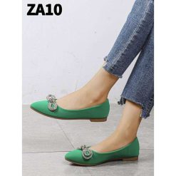 Baleriny damskie 1026-7097-ZA10 (12par∕36-41) zielony