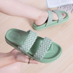 Klapki damskie 1026-7144-JA005 (12par∕36-41) zielony